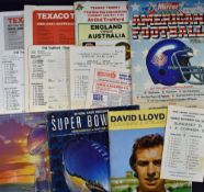 Selection of other sports to include Super Bowl 1987, 1989 match programmes, 1986/1987 Guide to