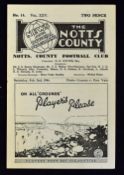 1945/1946 Notts. County v Port Vale football programme Third Division South Cup Competition 2