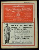 Pre-War 1936/1937 Liverpool v Bolton Wanderers match programme 17 October 1936. Good.