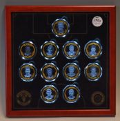 Manchester United 'The Greatest Team Of All Time' Light Display featuring glass octagonal discs with