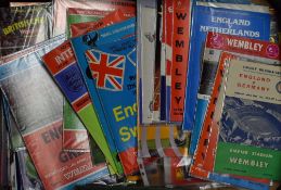 Collection of England international match programmes homes (45) + aways (10), 1960's to 2000's; also