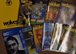 Wolverhampton Wanderers match programmes, homes and aways contained in official Wolves binders,