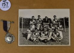 Gainsborough intermediate league champions 1947/48 medal framed with photograph of the team 29 x
