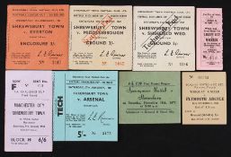 Collection of football tickets to include Shrewsbury Town v 1960/1961 Everton (FLC), 1961/1962