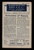 1944/1945 War League North match programme Manchester City v Manchester United 10 February 1945, 4