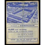 Pre-War 1937/1938 Everton v Birmingham City (FAC Replay) match programme for the midweek game 15