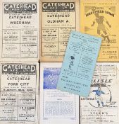 1950/1951 Gateshead match programmes to include homes Wrexham, Oldham Athletic, York City and