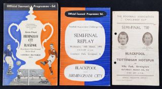 FA Cup semi-final match programmes to include 1947/1948 Tottenham Hotspur v Blackpool, 1950/1951