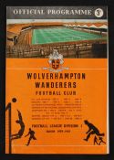 1959 Charity Shield match programme Wolverhampton Wanderers v Nottingham Forest 15 August 1959 at