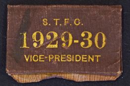 1929/1930 Shrewsbury Town members season ticket belonging to the Vice President, comes complete with