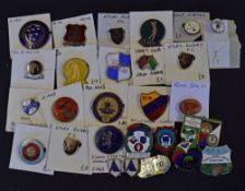 Selection of enamel football badges to include some early examples consisting of Lewes Football Club