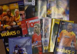 Wolverhampton Wanderers match programmes, homes and aways, contained in official Wolves binders