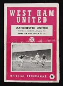 1959/1960 West Ham Utd v Manchester Utd match programme dated 15 April 1960 (kick-off 11am) fully