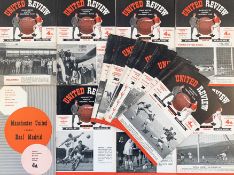 1959/1960 Manchester Utd complete season home programmes to include nos. 1-23, with no. 5 Real