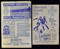 1945/1946 Stockport County v Crewe Alexandra football programme 9 March 1946, Chesterfield v Preston