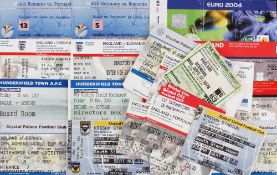 Collection of international match tickets including Euro 2000, Euro 2004, full internationals, 'B'