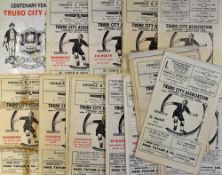 Collection of 1960's Truro City home match programmes with interesting fixtures including cup games.