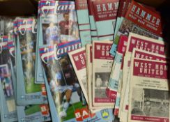 Collection of West Ham Utd home match programmes to include 1960's (21), 1970's (74), 1980's (