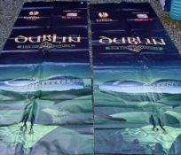 Two large vinyl UEFA Europa league advertising banners for 2011 (97cm wide but very long) x2