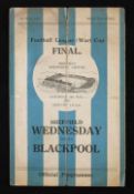 1942/1943 War Cup Final Sheffield Wednesday v Blackpool football programme 8 May 1943, 4 pager.