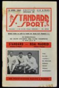 1961/1962 European Cup semi-final Standard Liege v Real Madrid football programme 12 April 1962,