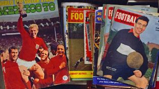 Assorted Football memorabilia from 1950's onwards to include 1966 World Cup publications, Charles