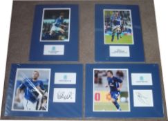 Selection of 4x Signed Everton Football Displays including ex players Alessandro Pistone, Paul Gazza