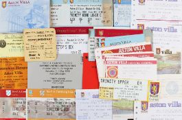 Collection of Aston Villa match tickets to include 1962/1963 Spurs, 1986/1987 Manchester Utd, 1988/