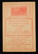 1921/1922 Kingstonian v Summerstown Athenian league match programme 4 April 1922, 4 pager. Good.