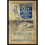 Pre-War 1938/1939 Cardiff City v Torquay Utd match programme 22 April 1939. Fair, view to assess.