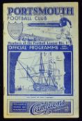 1937/1938 Portsmouth v Stoke City match programme 29 January 1938. Good.