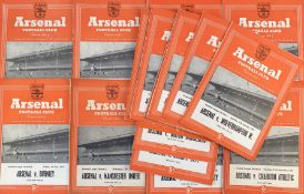 Season 1952/1953 Arsenal home match programmes to include v Bury (FAC), Doncaster Rovers (FAC),