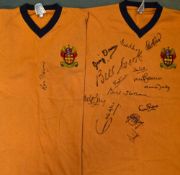 2 x 1990's Wolverhampton Wanderers official 'V' neck shirts complete with badges, short sleeves, one