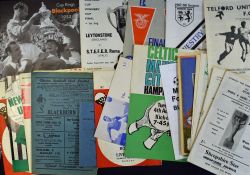 Selection of football programmes to include 1962/1963 Chester v Blackburn Rovers (Lancs Cup), 1965/