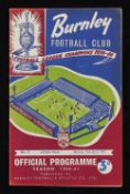 1960/1961 Football League Cup semi-final match programme 10 April 1961 Burnley v Aston Villa at Turf