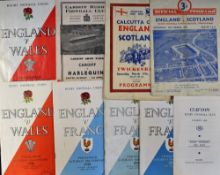 Collection of Rugby Union international match programmes to include 1951 England v Scotland +