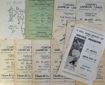 Non-League programmes to include 1953/1954 St. Austell v South West XI (includes Stan Matthews),