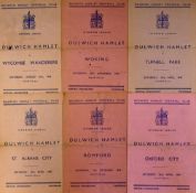 1946/1947 Dulwich Hamlet home match programmes v Oxford City, Romford, Tufnell Park, Woking, Wycombe