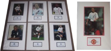 Selection of 7x Signed England Football Displays including ex-players Rio Ferdinand, Emile Heskey,