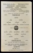 1945/1946 Wrexham v Shrewsbury Town FA Cup match programme 15 December 1945 at the Racecourse,