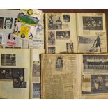 Wolverhampton Wanderers 1940s Newspaper cuttings scrap books to include 18 programmes from 1948-49