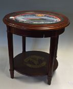 Manchester United Danbury Mint Side Table a hardwood and glass top circular side table featuring