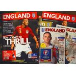 England international match home football programmes from the modern era to include England v