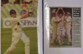 Cricket - County Cricket Teams Signed Newspaper and Magazine Cuttings including Ian Harvey, Dougie
