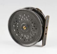 C Farlow & Co Ltd Reel: 4" fly reel with Holdfast trademark, brass numbered foot A2946.