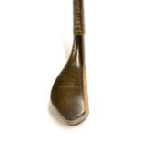 R Forgan St Andrews POWF beech wood transitional deep face spoon c.1880 - with makers shaft stamp