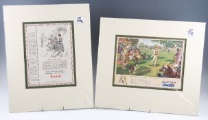 1940s Players Please Cricket Print - after the original painting by Ernest Prater 'The Popular