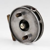 Wallace & Kerr Edinburgh 3.75 alloy reel: extra narrow centre pin, nickel brake adjusting, nickel/