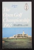 1965 Official Open Golf Championship programme - played at Royal Birkdale on 7th - 9th July and