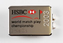 2003 HSBC European Tour World Match Play Golf Championship official players engraved enamel money